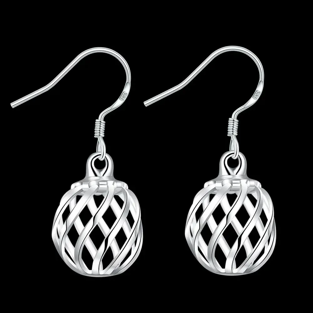 New 925 Sterling Silver Hollow Creative Lantern Earrings for Women Fashion Party Wedding Accessories Jewelry Holiday Gifts