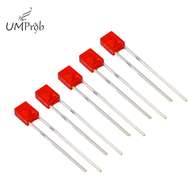 100PCS/lot 2x5x7 Square 5-Color Short-LEG Light-Emitting Diode LED In-Line Lamp Beads