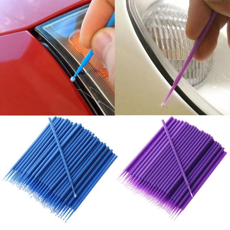 100pcs  Brushes Paint Touch-up Up Paint Micro Brush Tips Auto Mini Head Brush Car Parts Head Mini Spray Car Applicator Stick