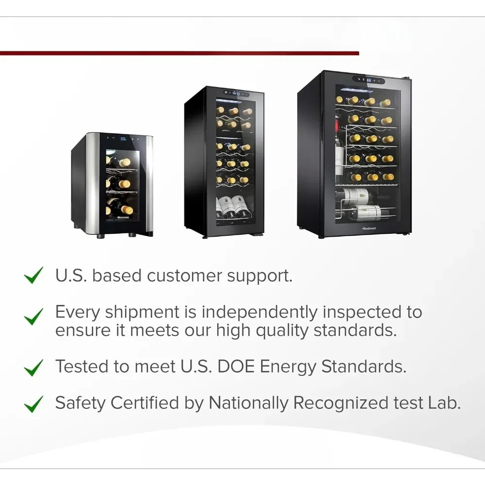 Premium 20-Bottle Wine Cooler Compressor Wine Fridge for Home And Kitchen Storage Compact Under-Counter Beverage Chiller