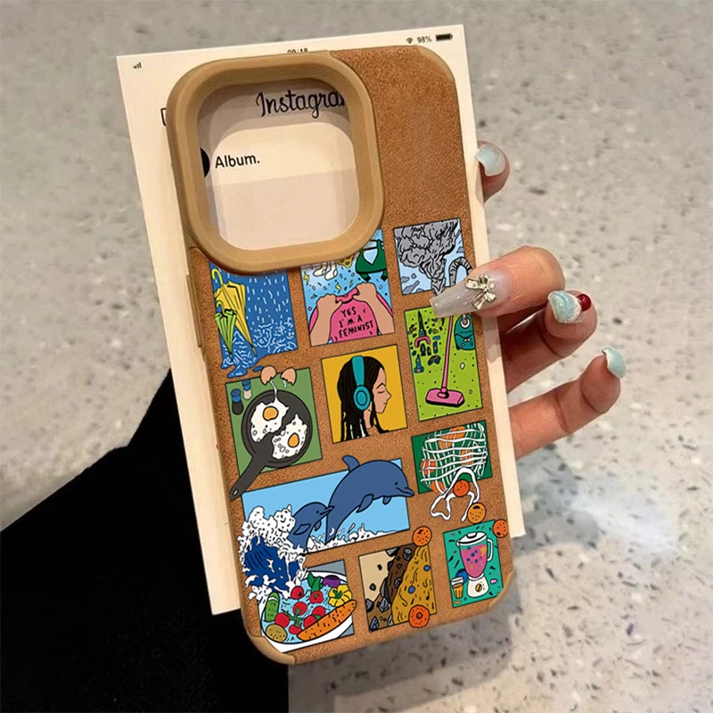 

Stylish And Distinctive Phone Case For iPhone 16 15 14 13 12 11 Pro Max XS X XR 16 Plus With Poster Design Shockproof TPU Cover