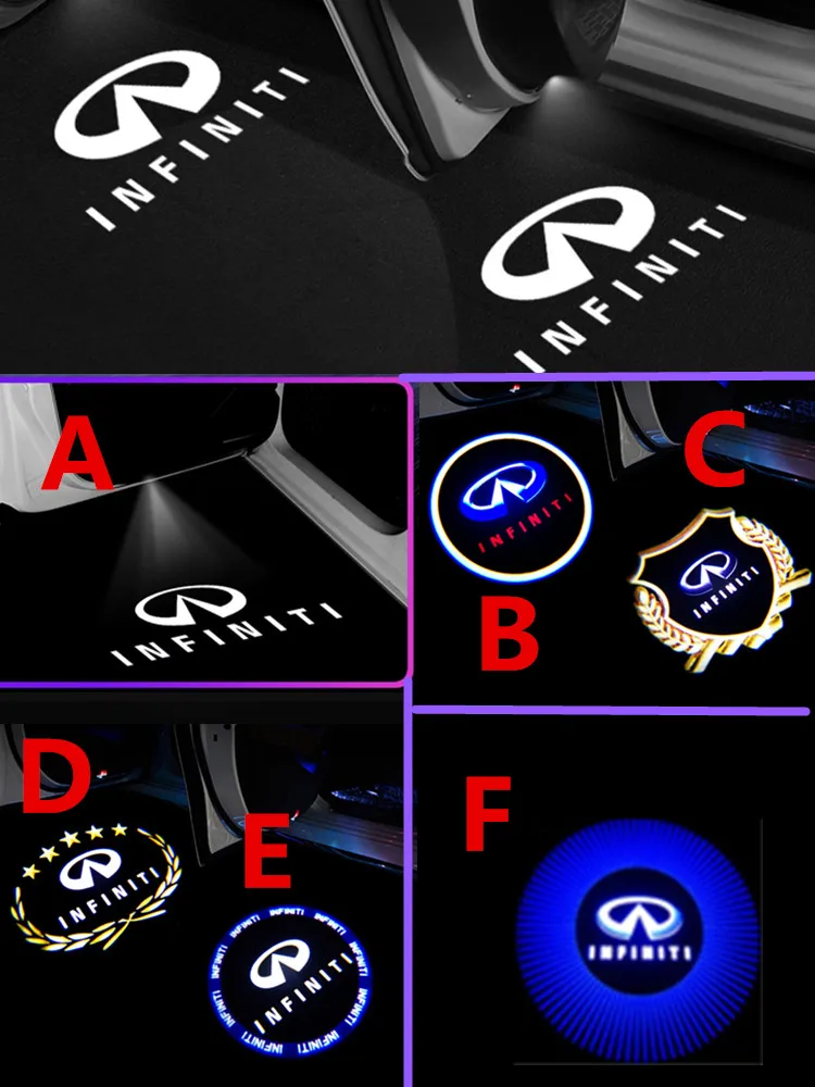 2pcs LED Car Door Ghost Shadow Logo Projector Light For Infiniti FX37 FX50 G37 G25 Q50 Q60 QX50 QX56 QX70 QX80 M25 M35 JX35 QX60