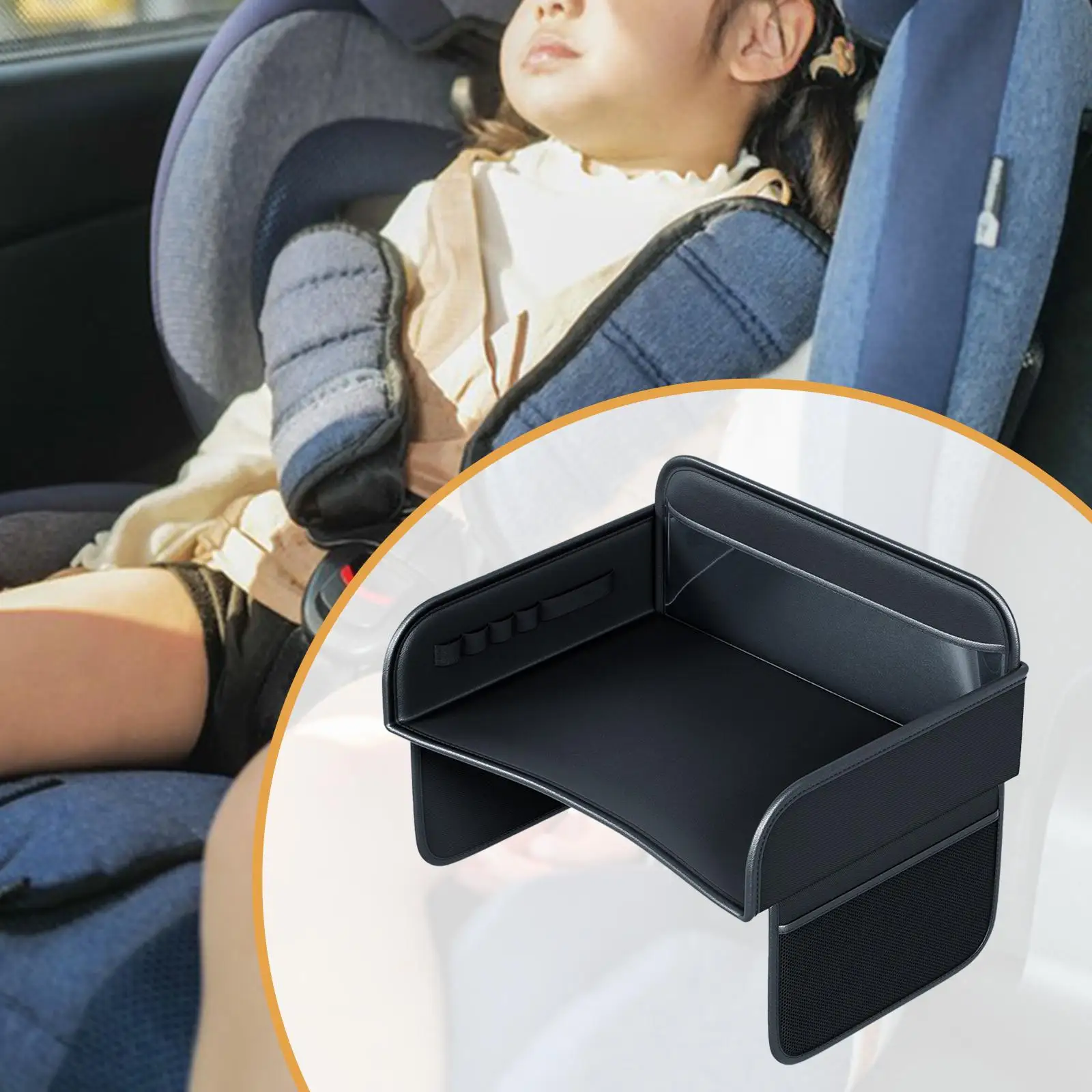 

Детский дорожный столик-поднос для автокресла, водонепроницаемый, с подставкой для планшета и держателем для стакана, складной, для использования в автомобиле