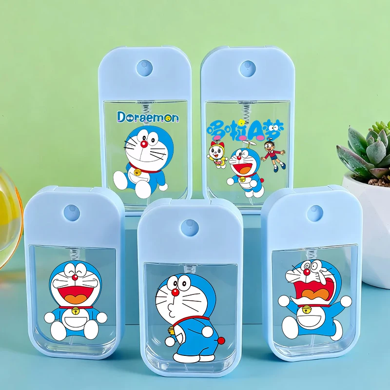 Botellas de Spray de Agua para el Cuidado de la Piel de Doraemon de 45 ml, Botella con Diseño de Tarjeta de Anime, Botella de Perfume de Moda, Artículos de Viaje, Regalo