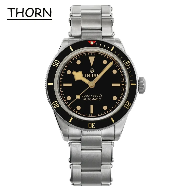 THORN 39mm BB58 Watches For Men Sapphire Crystal 20ATM NH35 Automatic Mechanical C3 Luminous Vintage Diver Luxury Wristwatches