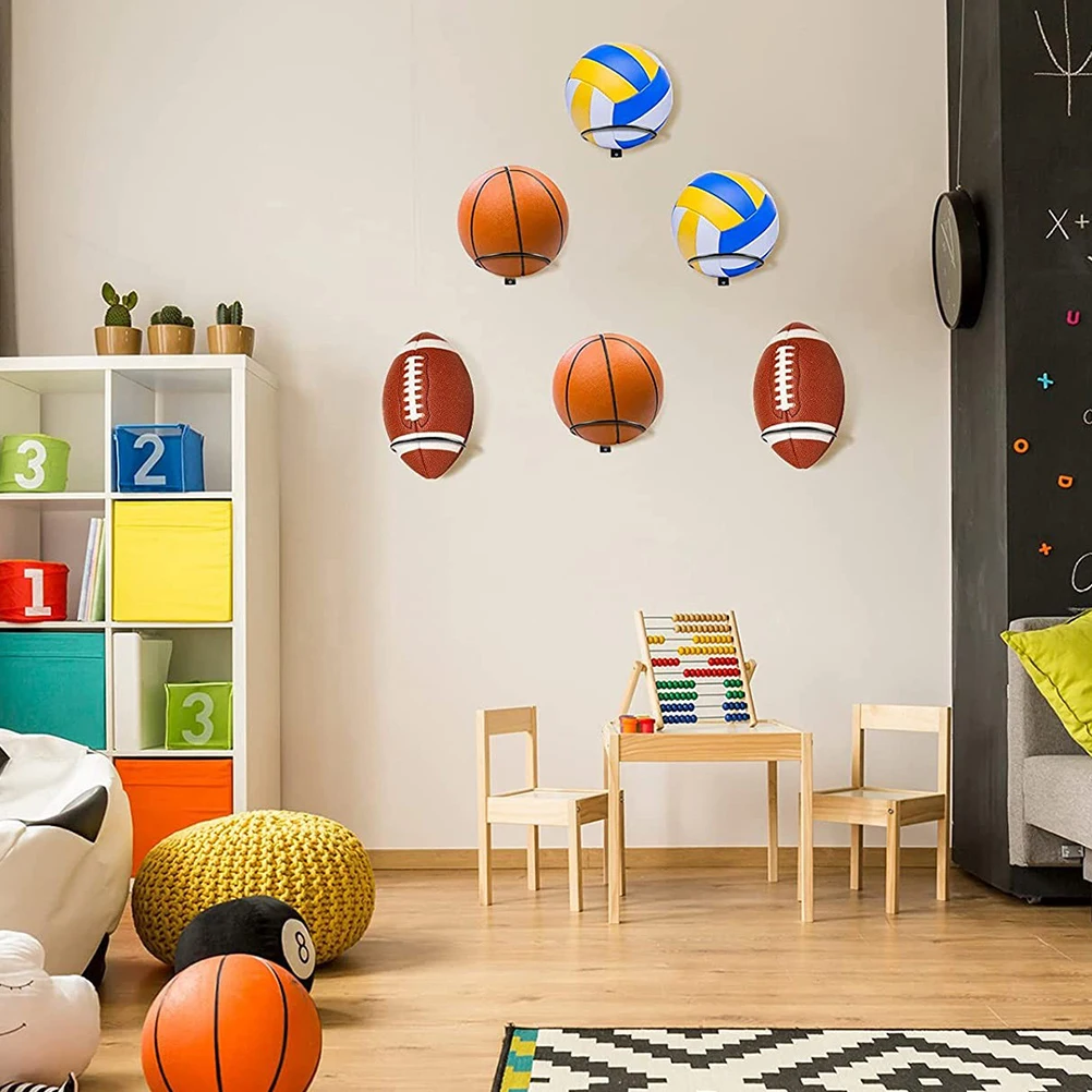 แขวน Ball Rack บาสเกตบอล Mount ผู้ถือจอแสดงผลฟุตบอล Wall Organizer ลูกบอลกีฬาขาตั้งเหล็กแข็งแรงทนทานวัสดุเก็บ
