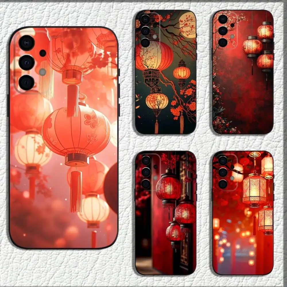 

Chinese lantern Phone Case For Samsung Galaxy A73,72,71,A52,51,40,41,A22,A32,31,A13,12,Note20 Soft Black Shell