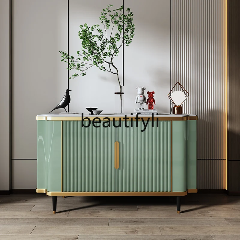 

Simple modern entrance cabinet light luxury style is facing the entrance cabinet shoe cabinet integrated solid wood high-end