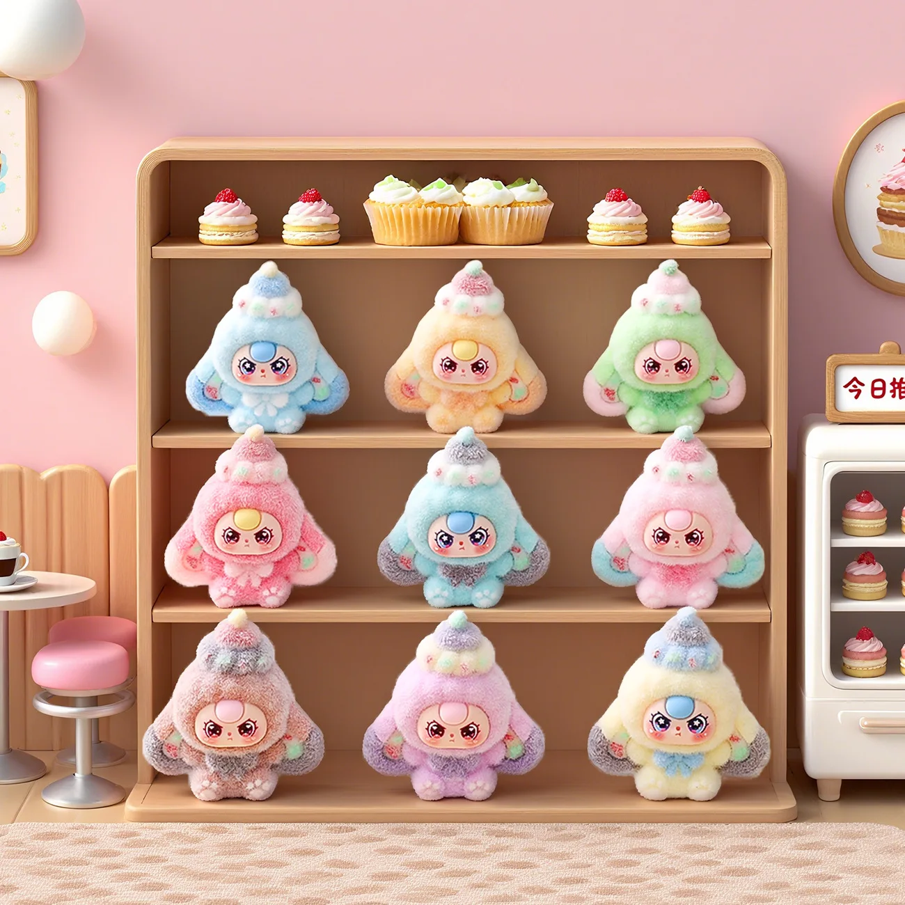 Boneca de sobremesa fofa, figura mengli de 3 anos, brinquedo da moda, caixa cega, acessório criativo, pequeno presente, ornamento de mesa de escritório