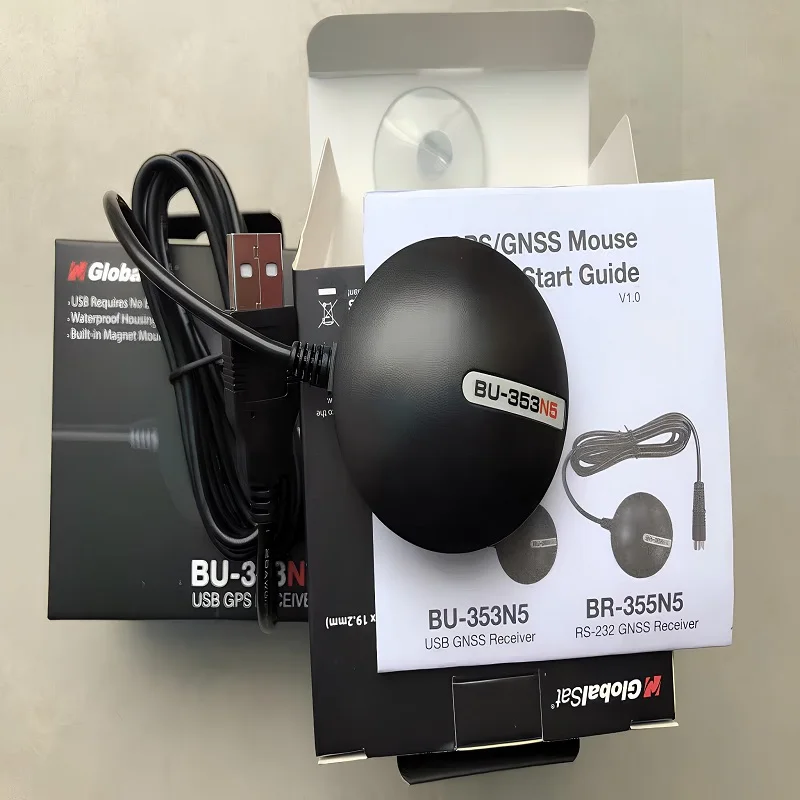 Globalsat BU-353N5 USB GNSS Receiver MTKAG3335MN Waterproof Strong Magnetic High Sensitivity Support GPS GLONASS BDS QZS SBAS