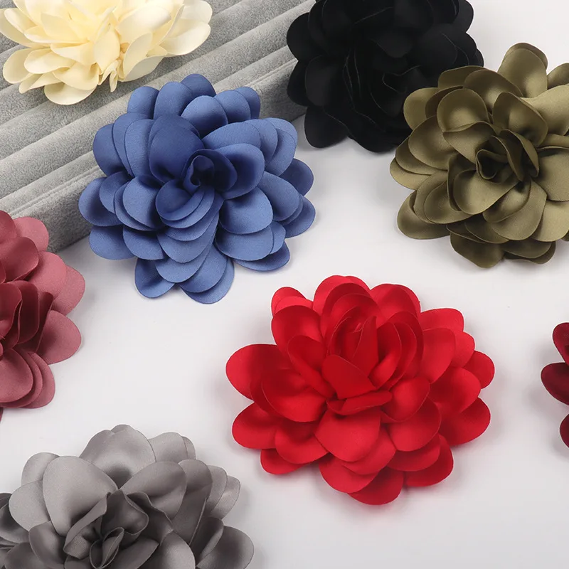 Wholesale 10CM Ladies Satin Flower Bud DIY Women Hair Accessories Cute Mini Satin Fabric Flower Hair Clip DIY Headpieces 2023