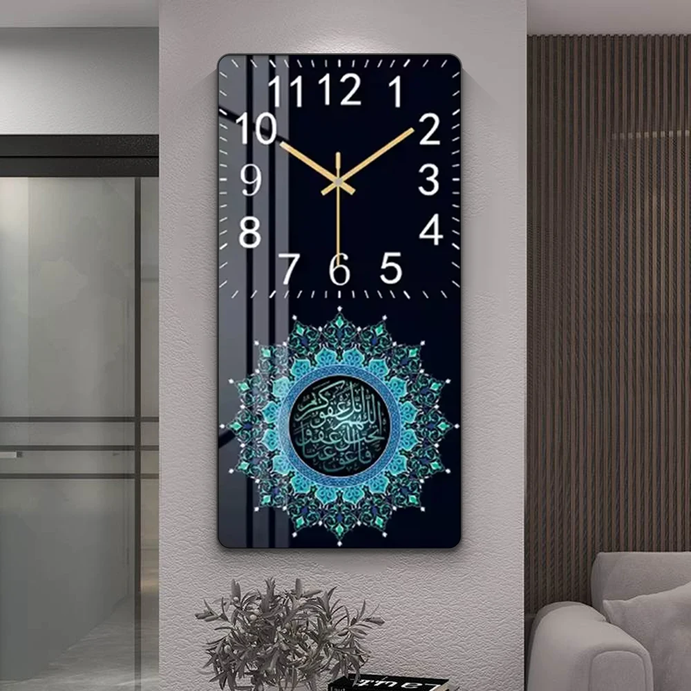 

hit productWholesale Price Silent Clock Polyethylene Frame Still Life Painting Islamic Crystal Porcelain Wall Clock Painting Hom