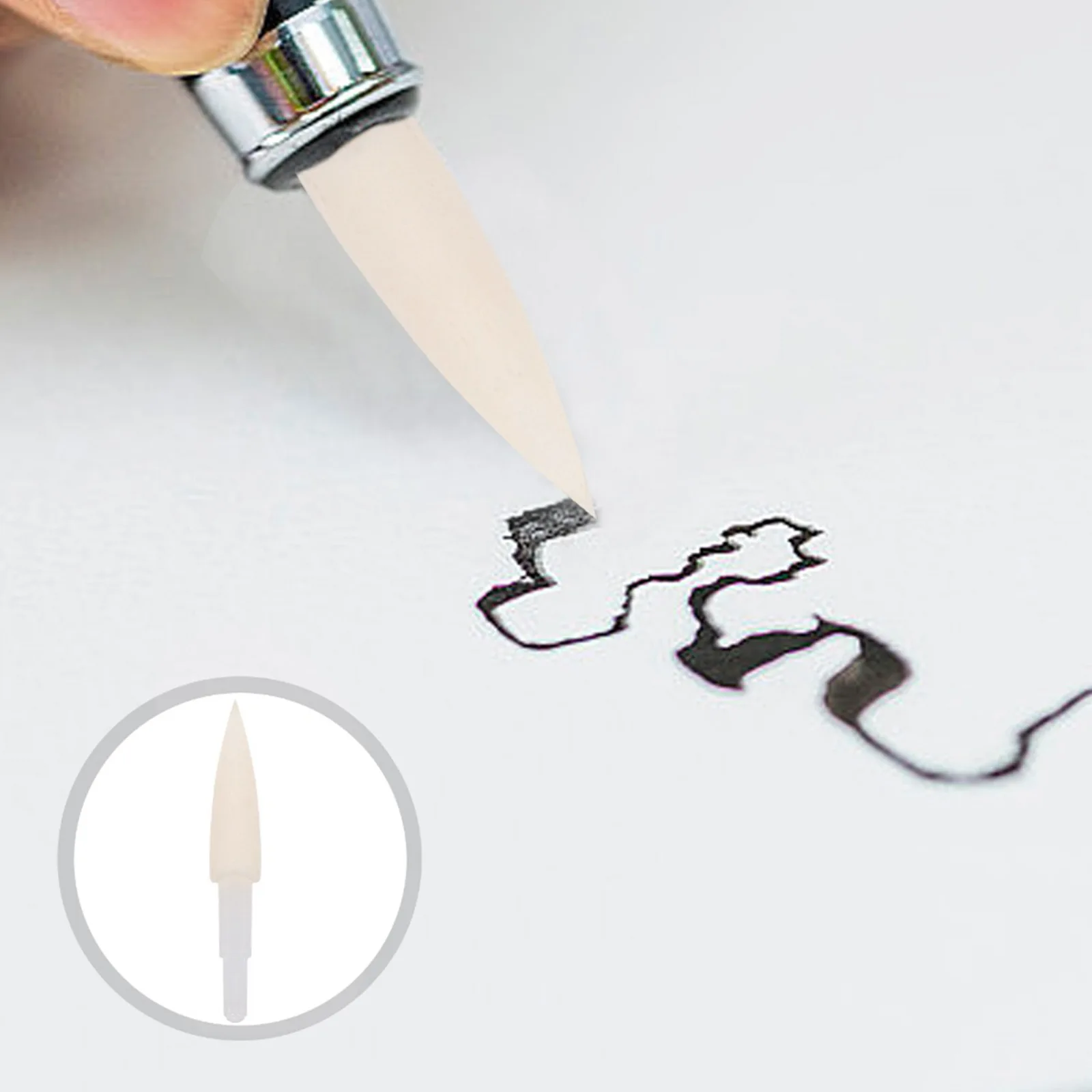 

20pcs Sponge Pen Tips Soft Replacement Brush Calligraphy Fountain Pen Accessories Writing Art Supplies Bristle Heads