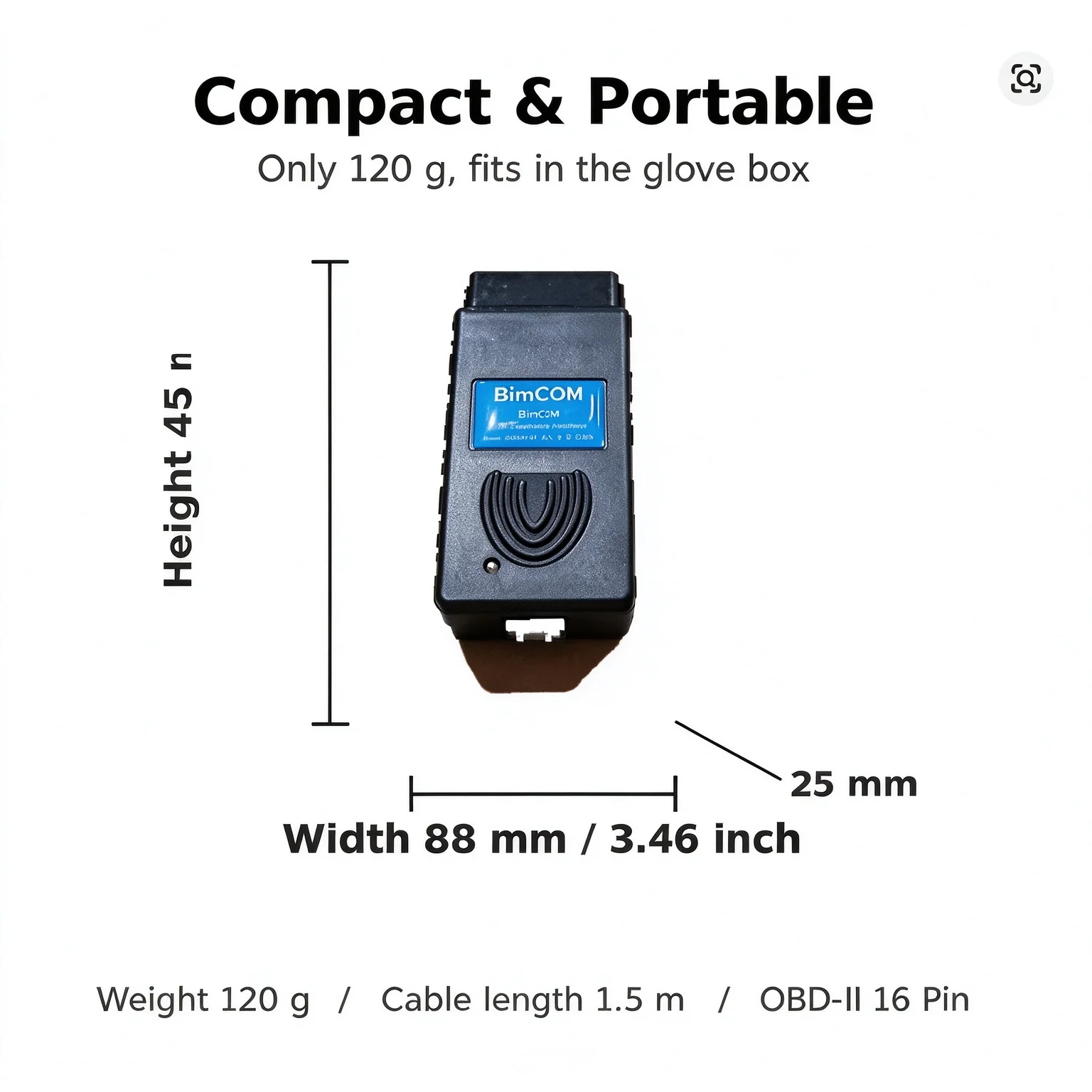 BimCOM OBD2 Scanner USB Automotive Diagnostic Tool Vehicle Error Code Reader Data Monitoring Interface for Supported Vehicles