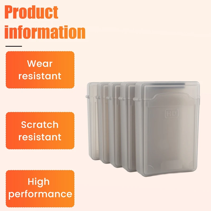 

5Pcs 3.5 Inch IDE SATA HDD Hard Drive Disk Plastic Storage Box Case Enclosure Cover Gray