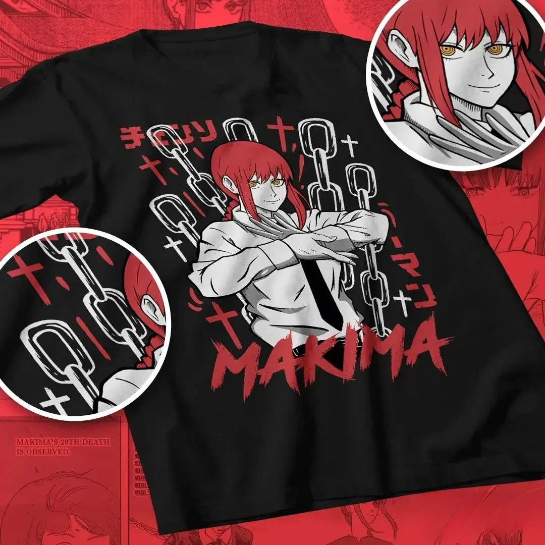 Motosega uomo Makima t-shirt Pochita,Anime motosega di tutte le dimensioni Man power