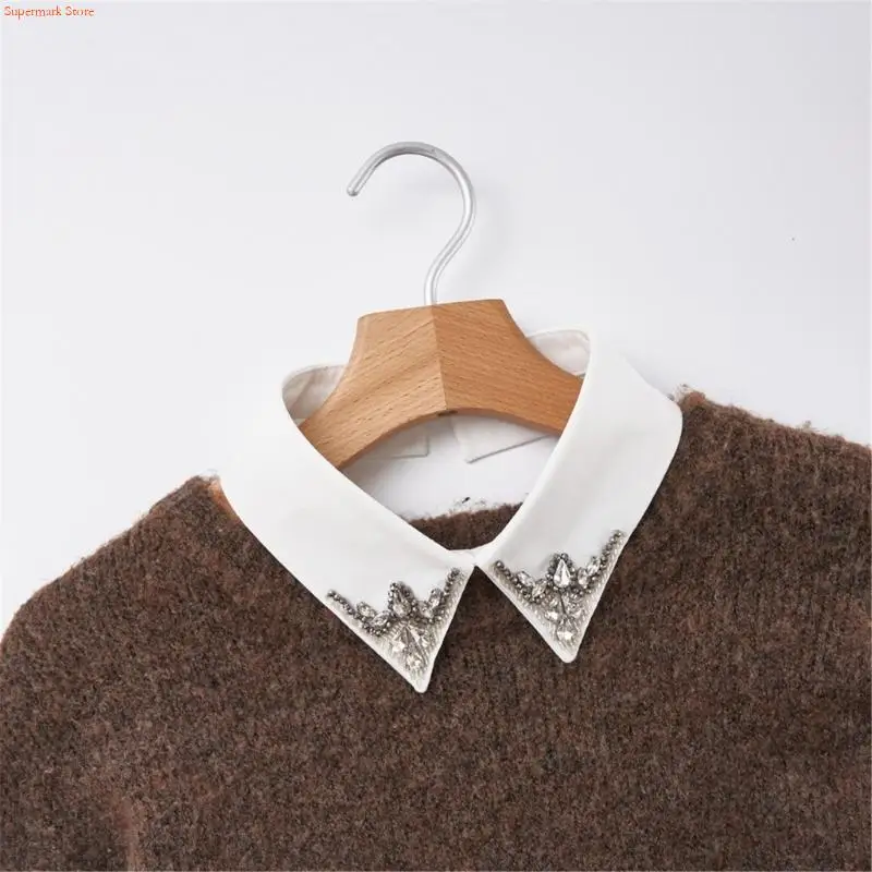 Q5WE Shimmering Evening Wear Detachable Collar Back Closure Comfortable Neckpiece Polyester For Parties Business Occasion