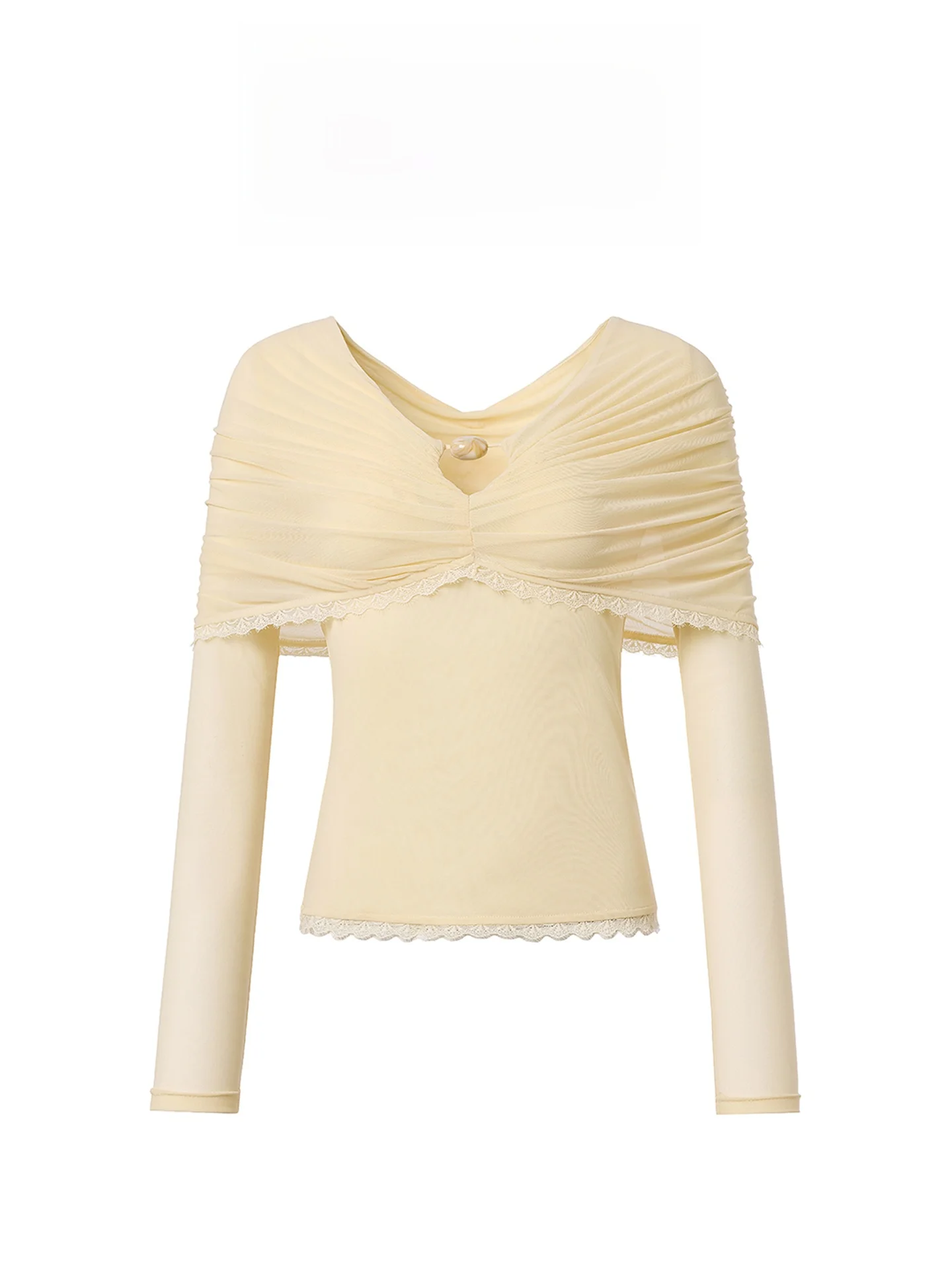 

AZZHEN Gentle Law High Elastici Lace Me ell Fake Two-Piece oulder awl Sun Protection Top Women's Faion Summer o...