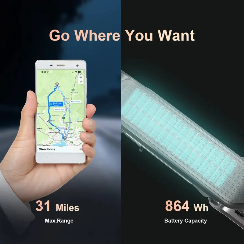 HEZZO سكوتر كهربائي 48 فولت 1600 واط محركات مزدوجة قوية 18Ah مدينة الطرق الوعرة F5 Escooter فرامل الزيت 28Mph 37 ميل المدى مستودع الولايات المتحدة