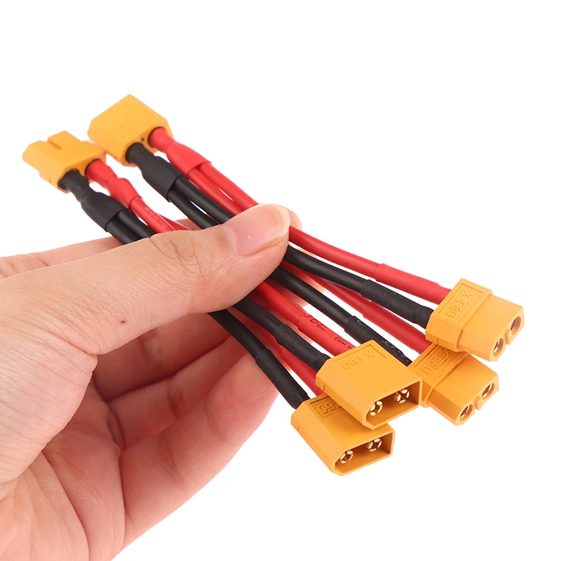 14AWG Silicone Wire XT60 Y Splitter 3 Way Parallel Battery Extension Cable RC Male Female Connector