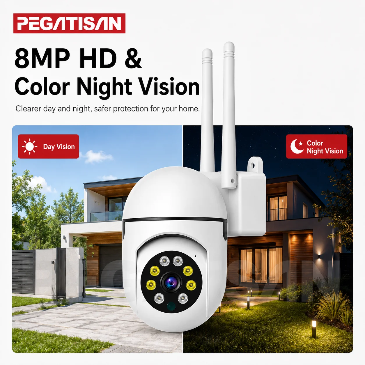 PEGATISAN 3MP O-Kam App WiFi Cam 360 Derajat Putar Anti-maling Monitor Keamanan Pengawasan Kamera Pelacakan Otomatis Audio Dua Arah Kamera Luar Ruangan