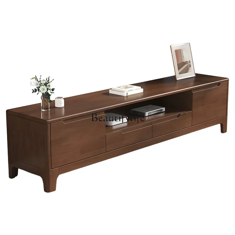 

lAll solid wood TV cabinet modern simple living room bedroom floor cabinet