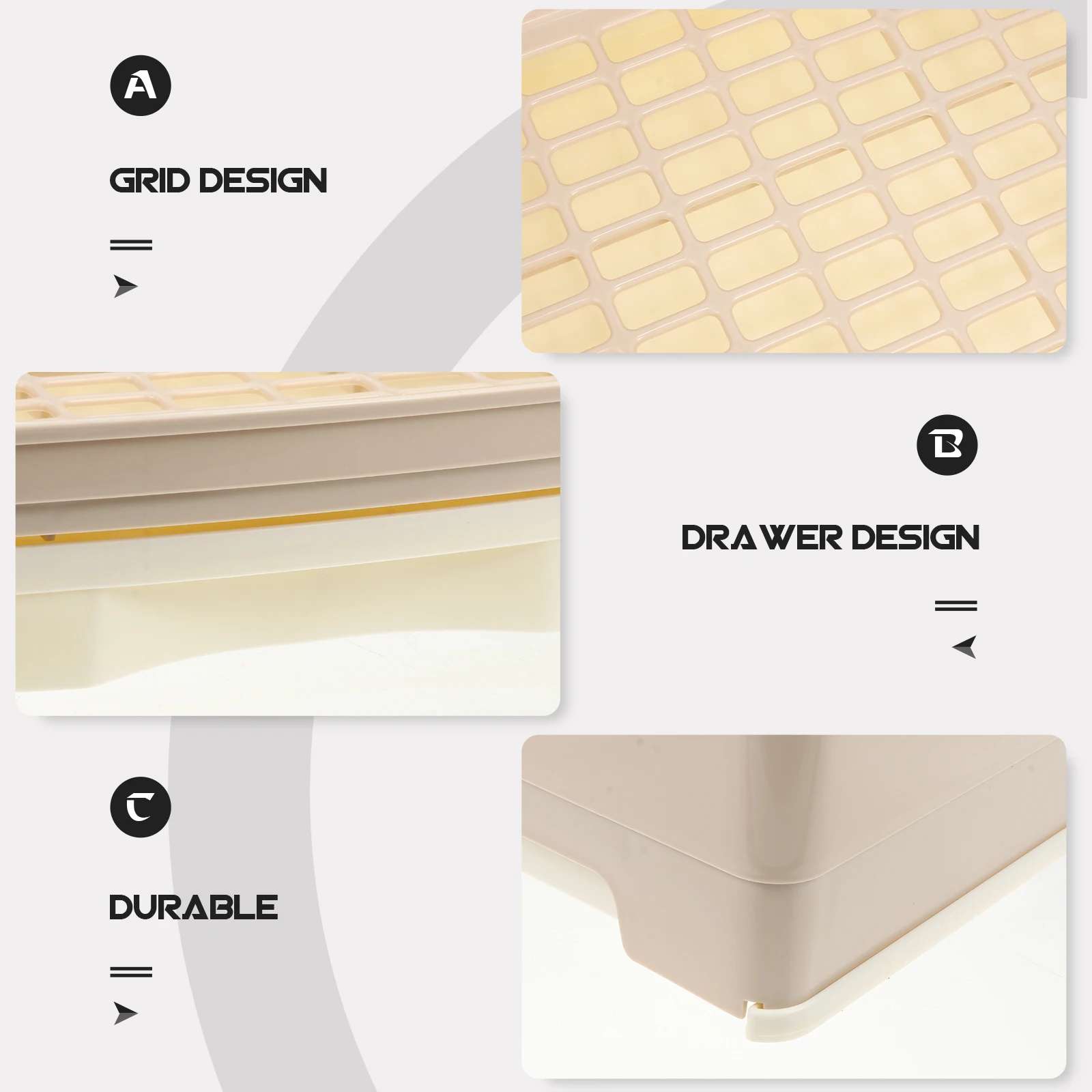 

Large Rabbit Toilet Box Durable Trainer Potty Corner Tray Drawer Style Litter Box Portable Non-Slip Pet Toilet