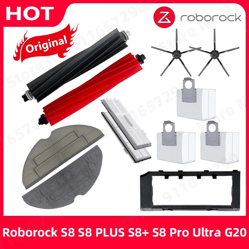 

Roborock S8 S8 PLUS S8+ S8 Pro Ultra G20 Spare Parts Side Main Brush Cover Mop Choth Filter Dust Bags Vacuum Cleaner Accessories