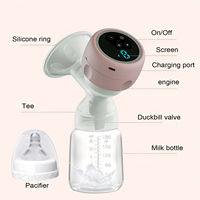 Intelligent Electric Breast Pump - High Suction Painless Silent Milk Extractor for Postpartum Breastfeeding, Integrated Design