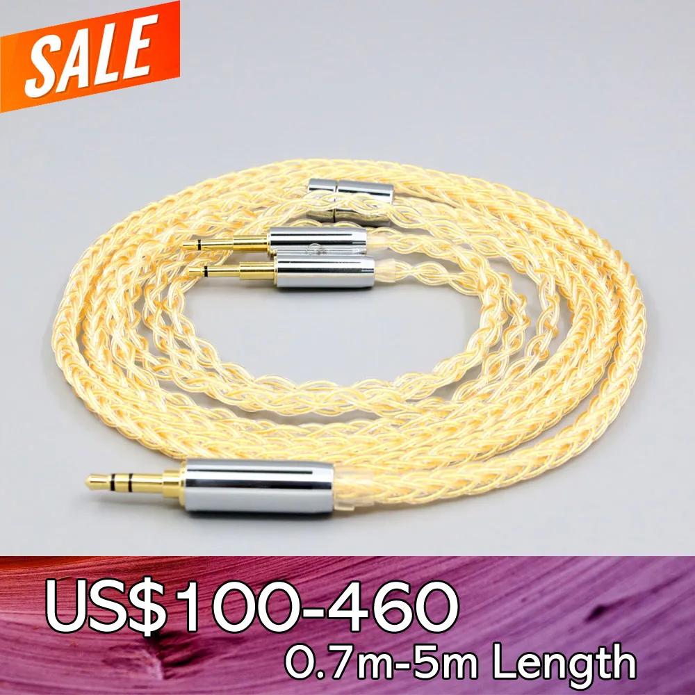 

8 Core 99% 7n Pure Silver 24k Gold Plated Earphone Cable For Ultrasone Tribute7 signature pro t7 GOLDPLANAR GL600 GL400 LN008427