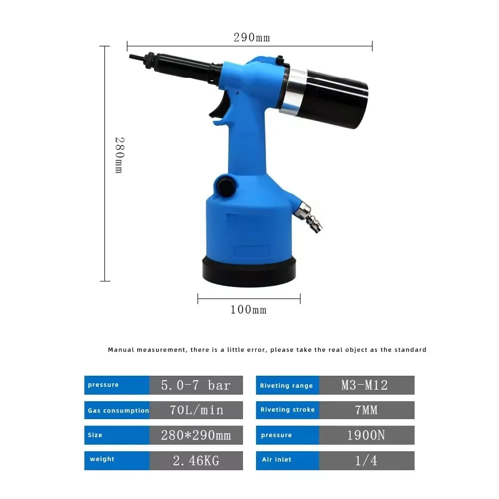 Industrial Pneumatic Hydraulic Rivet Nut Gun Automatic Air Riveter For M3-M10 Metric Nuts