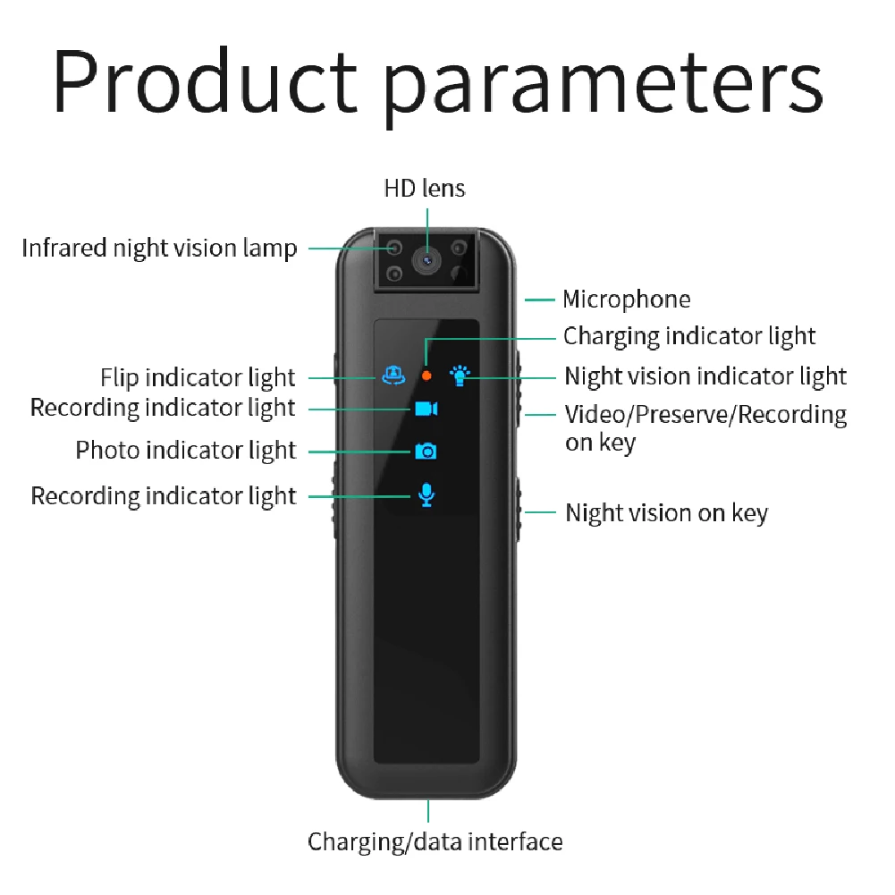 Mini Invisible Motion Camera HD1080P Law Enforcement Recorder Infrared Night Vision Outdoor Sports Camera Back Clip