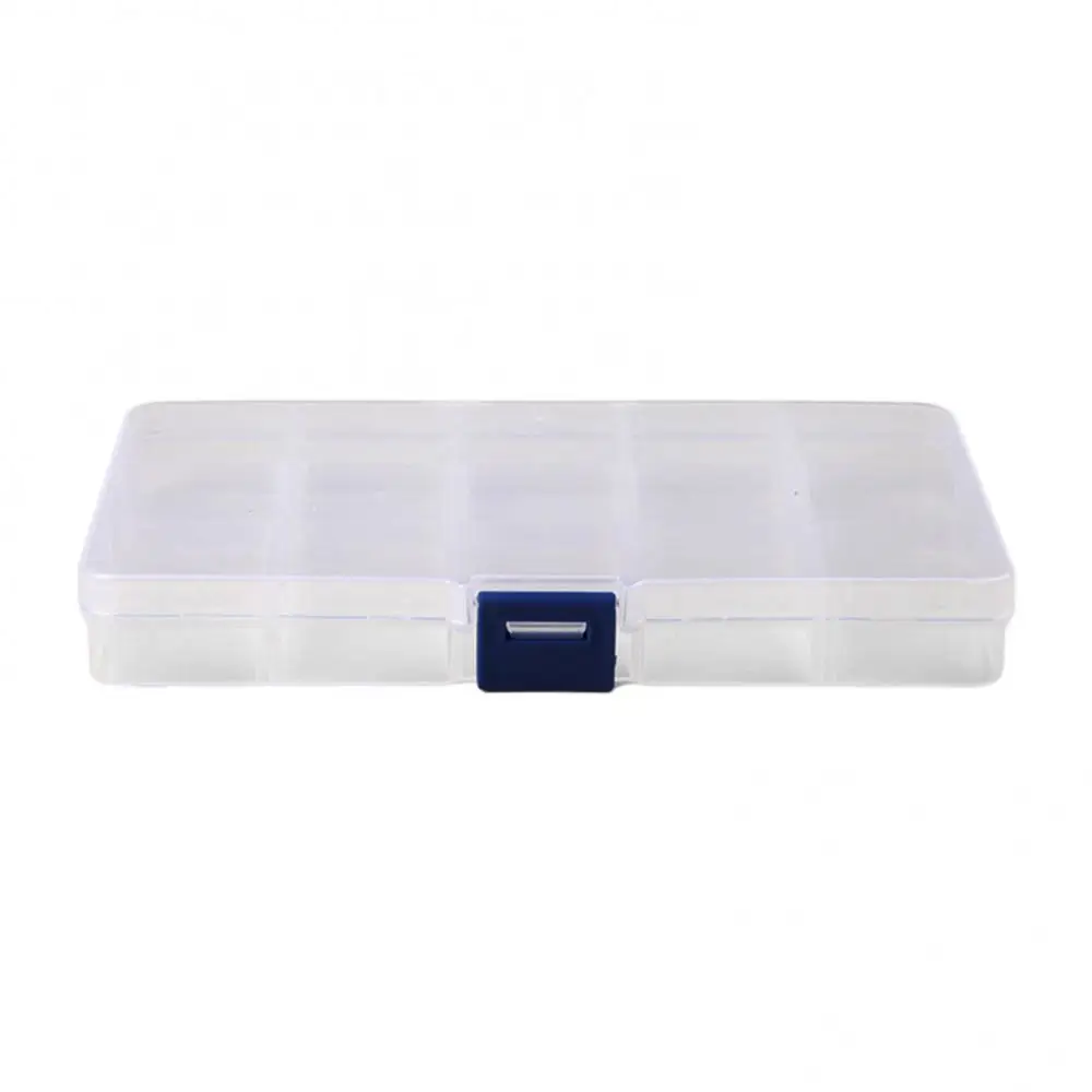 1pcs Square Transparent Plastic Storage Box Case 15 Slot Adjustable For Pills Jewelry Beads Earring Case Organizer