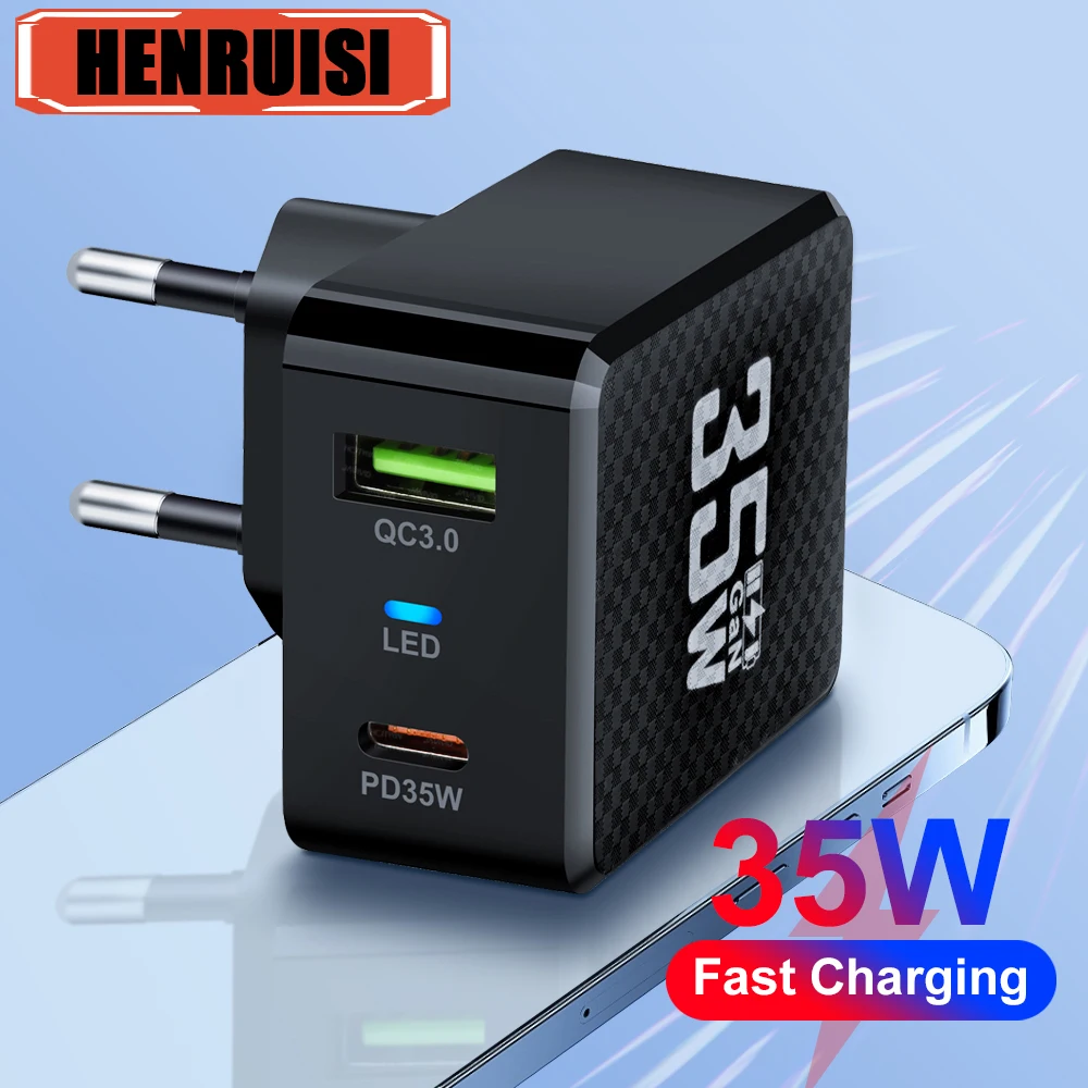 

35W GaN USB C Charger Fast Charging Charger Type C Mobile Phone Charger PD Power Adapter for iPhone 15 Samsung Xiaomi iPhone LG