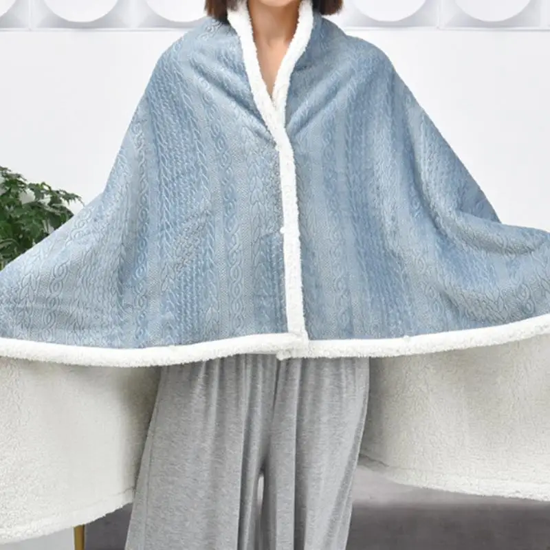 Wearable Blankets For Women Wearable Comfy Poncho Throw Winter Cozy Loungewear Oversized Blanket Sweatshirt Lambskin For Bed