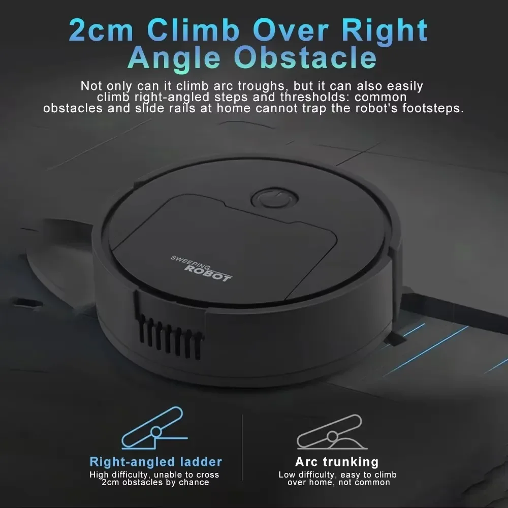 Automatic Portable Mini Floor Robot Vacuum Cleaner Smart Collision Turn USB Rechargeable Home Sweeper