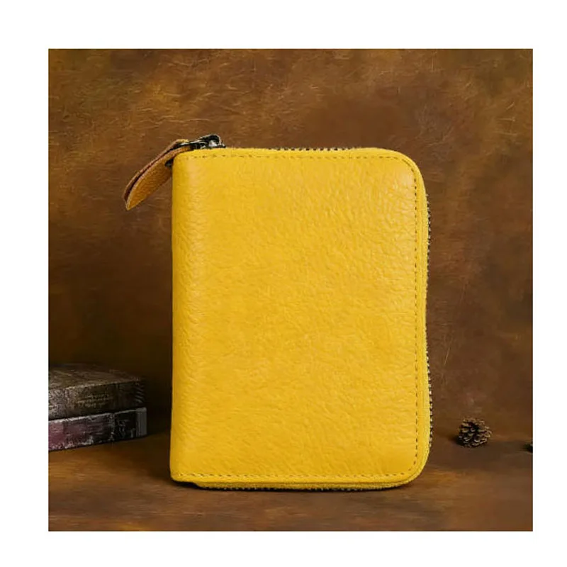 

Новая сумка для карт с несколькими отделениями для карт 2026, высококачественный антимагнитный компактный нулевой кошелек, настоящий кожаный кошелек