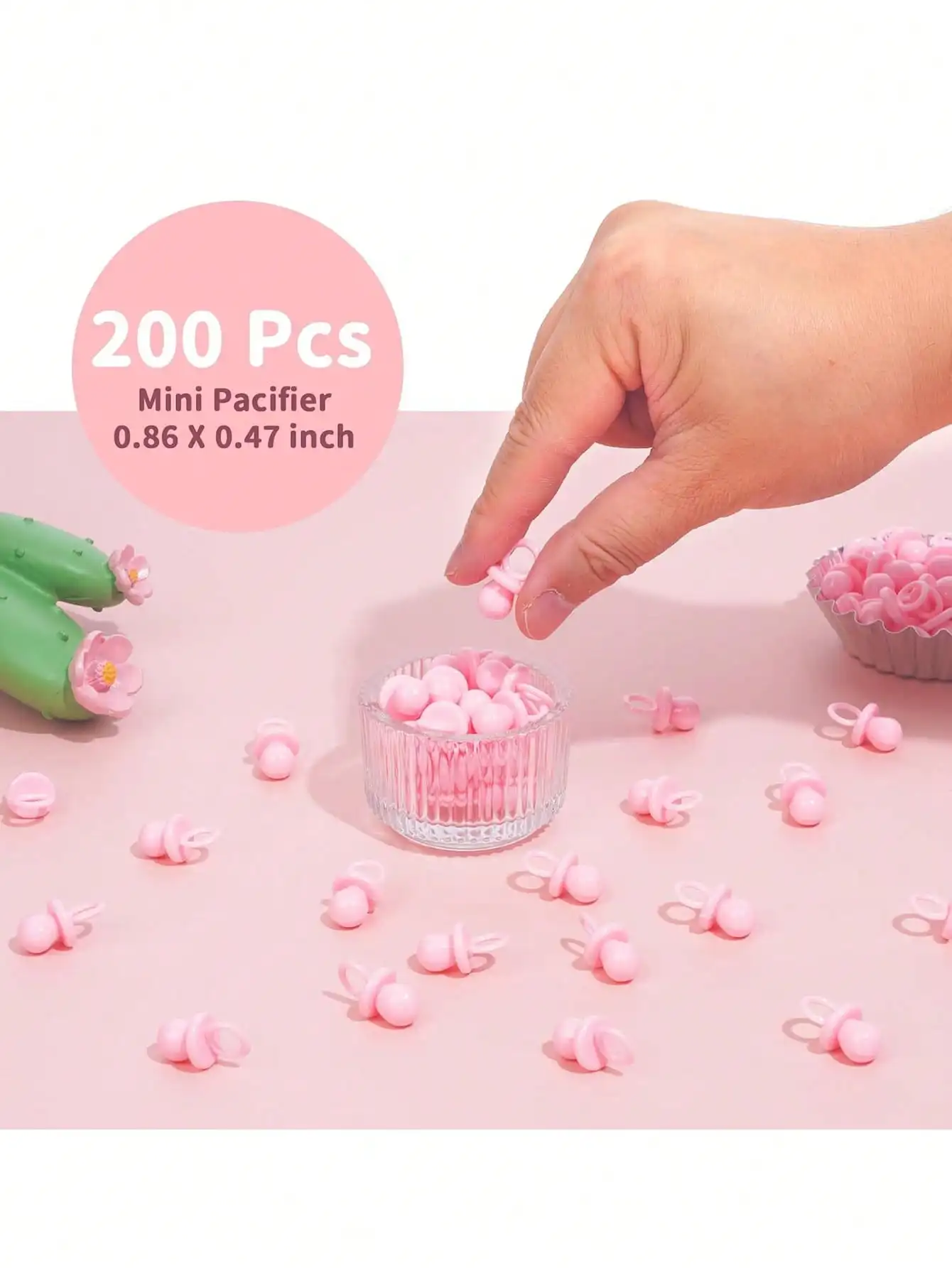 Bulk Baby Party Nipples Set - 50/100/200 Mini Plastic Nipples for Baby Shower Games DIY Decoration Gender Reveal Party Table Dec - view 6