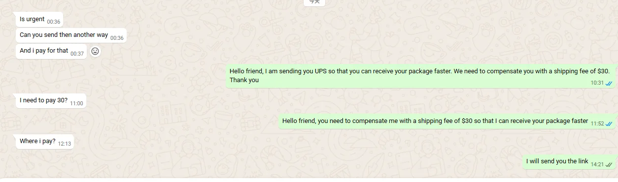 Compensate $30 for shipping fee and send fast shipping