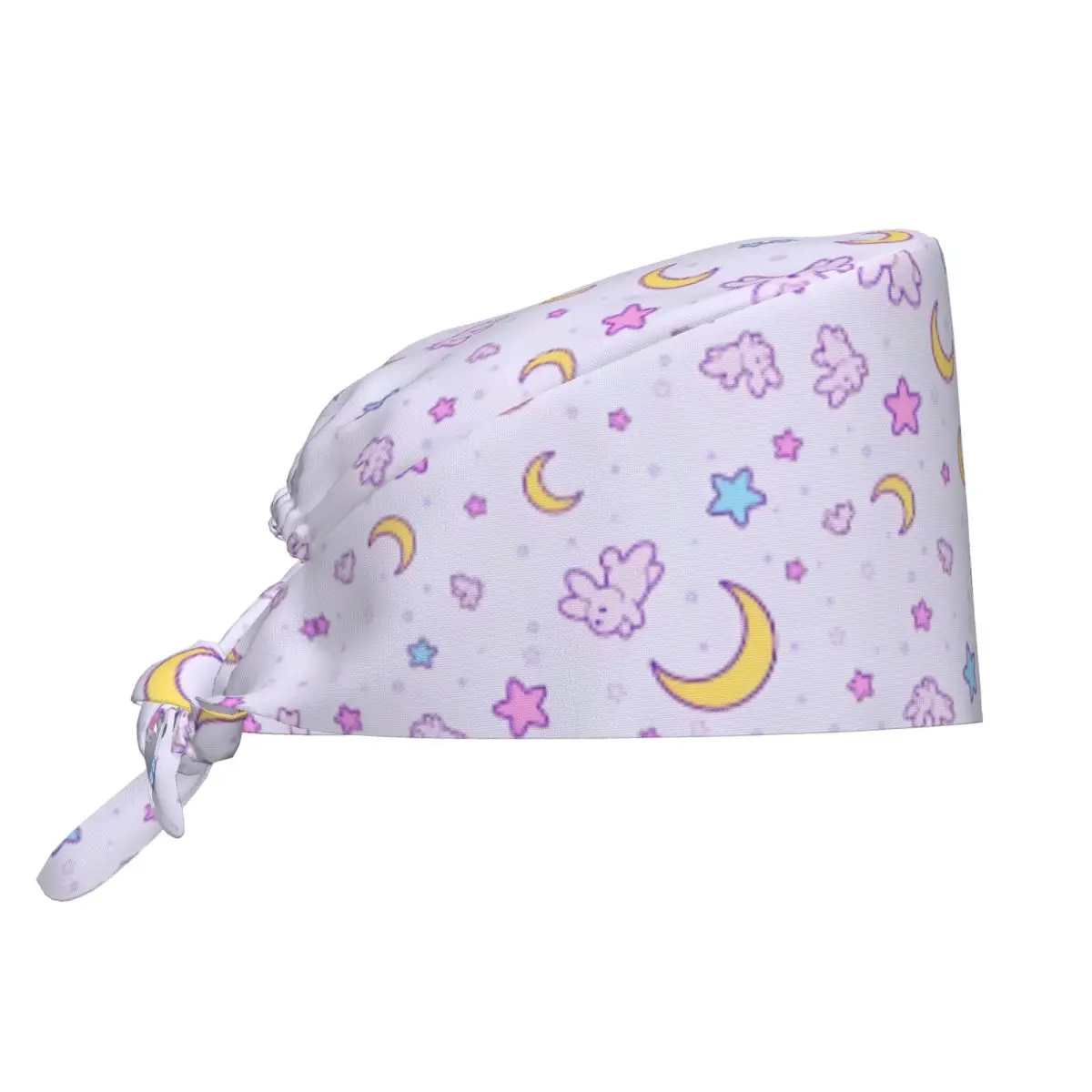 Gorro Kawaii de conejo y luna para chica mágica clásica, gorro quirúrgico para el cuidado de enfermera, gorros de trabajo de enfermería para el cuidado de mascotas Unisex