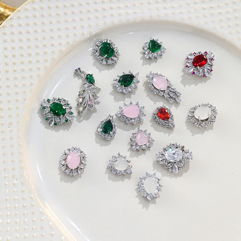 1 stks Opaal Zirkoon Kristallen Steentjes Nail Art Sieraden Decoraties Nagels Accessoires Charms Benodigdheden