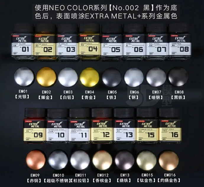 Paint Handheld Military Model Coloring Super Metallic Paint EM/PM Series