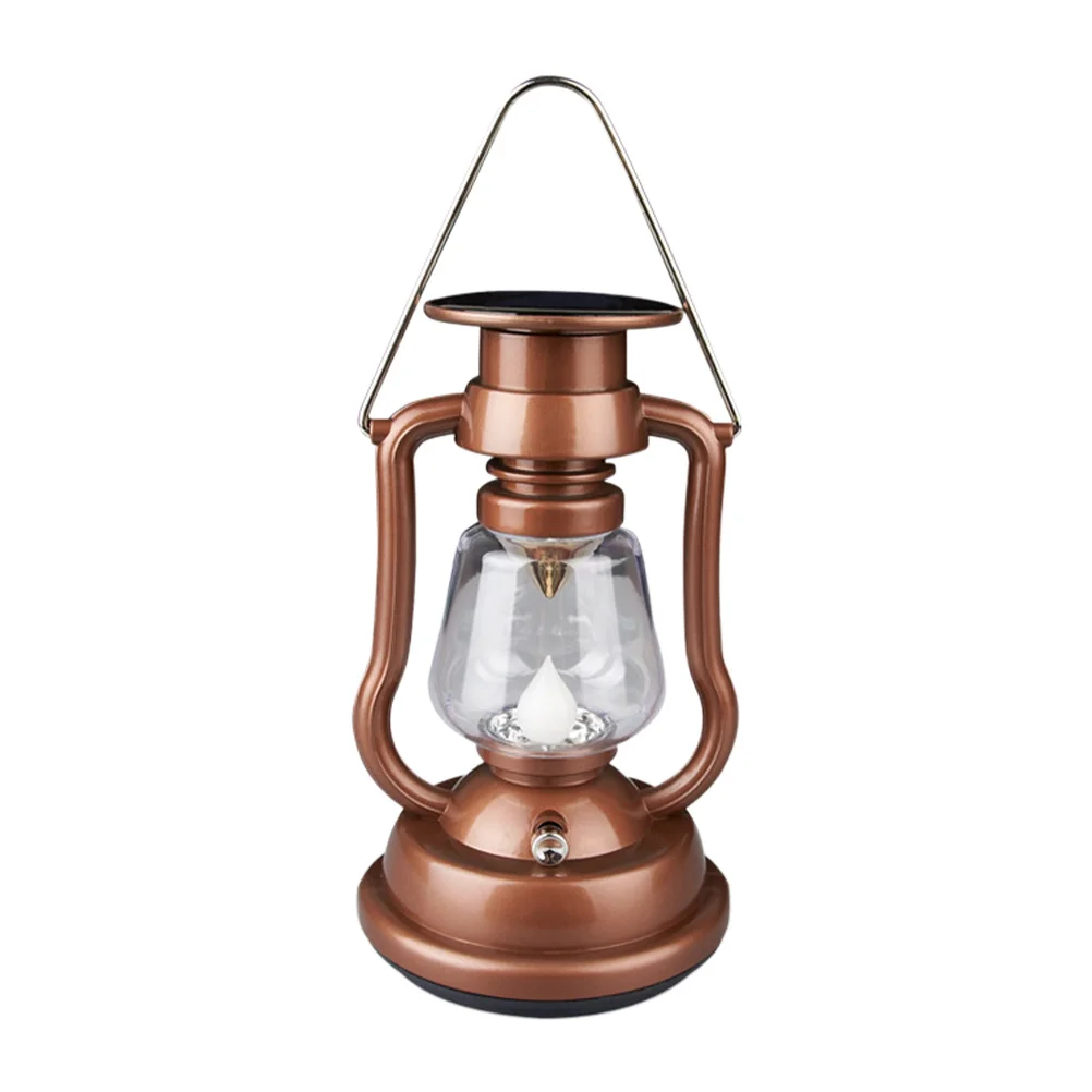 

1Pcs Outdoor Solar Light Portable Camping Lamp Vintage Night Lantern with Realistic Flame Effect for Garden Patio Decor Long