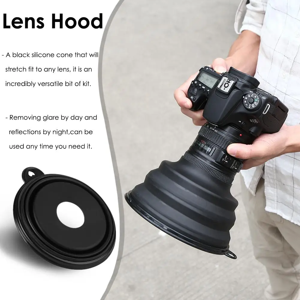 Ultimate Camera Lens Hood Anti-Reflective Silicone Photos Hood Reflection-Free Photos for Nikon Canon Sony Camera