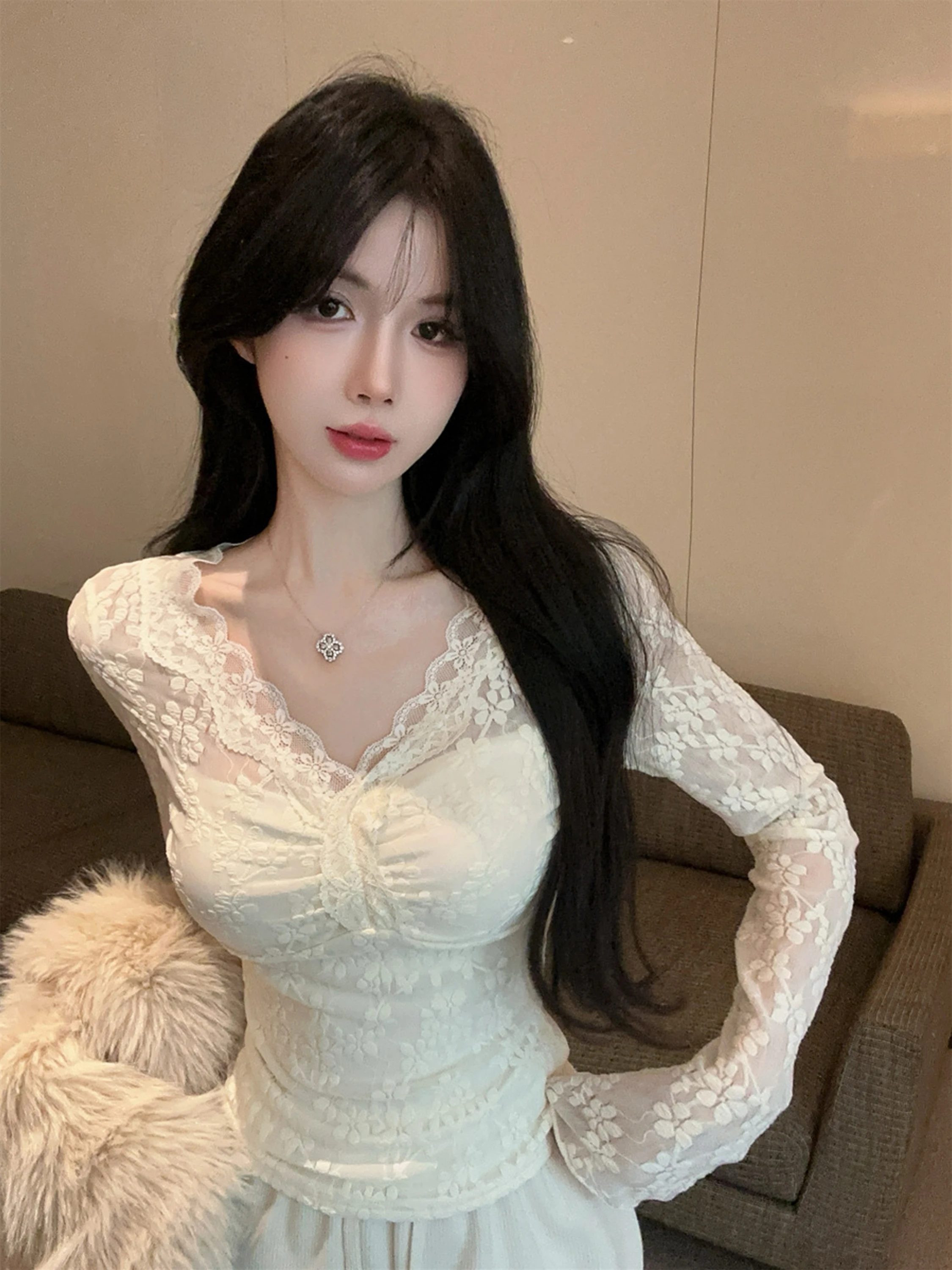 

Уникальная красивая кружевная внутренняя одежда, женский облегающий сексуальный топ Pure Desire с вырезом на талии, маленький топ в Корейском стиле, кружево irt