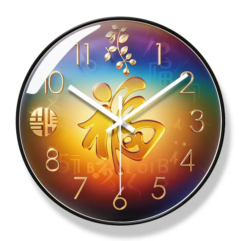 2025 New 10/12/14-inch High-end Fuzi Glass Mirror Wall Clock Home Decor Living Room High-end Modern Silent Quartz Clock Watch