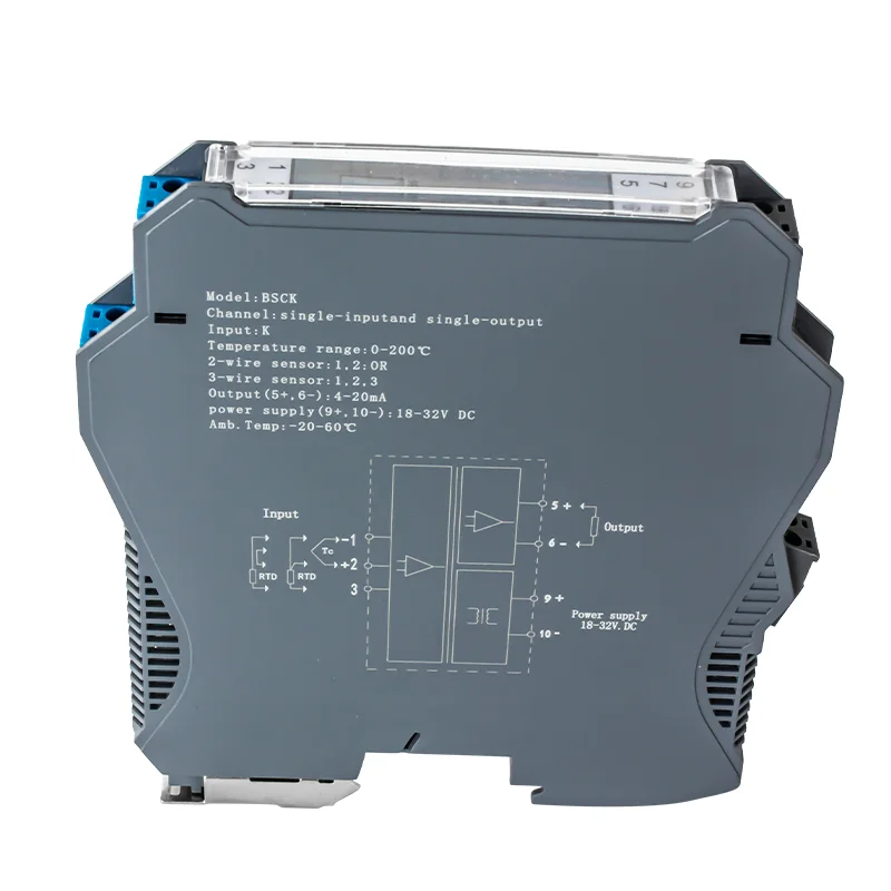 1 in 2 out TC Thermocouple Temperature Transmitter Din rail Mount Temperature Module 4-20 mA 0-10V PT100 Signal Converter