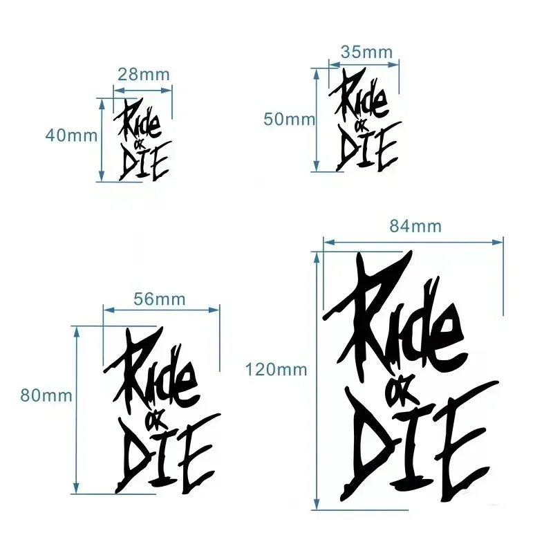 Ride or Die Road Bike Frame Stickers MTB Bicycle Top Tube Waterproof Cycling Handlebars Fork Vinyl Decals Motorcycle Accessories