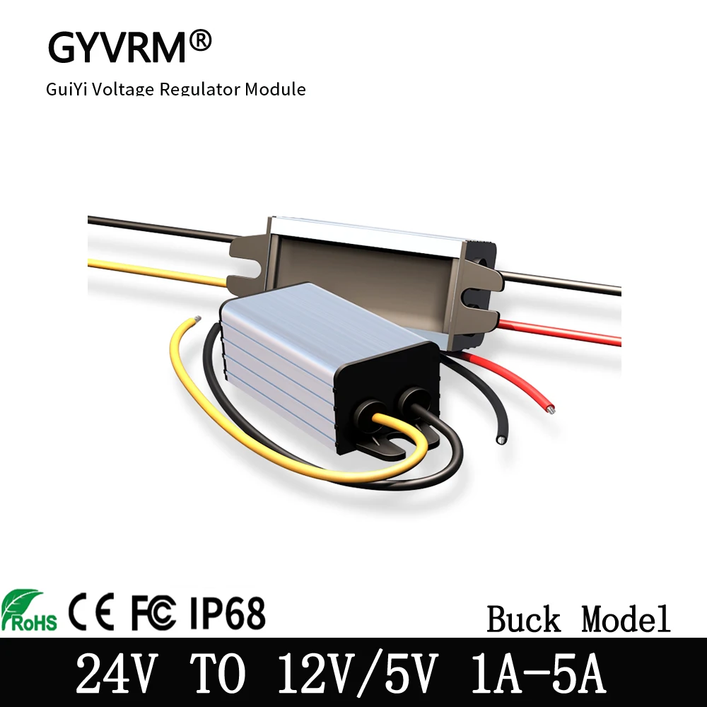 

GYVRM 24V to 5V 12V 1A 2A 3A 4A 5A Step-down DC DC Converter 24V to 5V 12V 25W 60W Buck Module Power Supply for Car LED CE