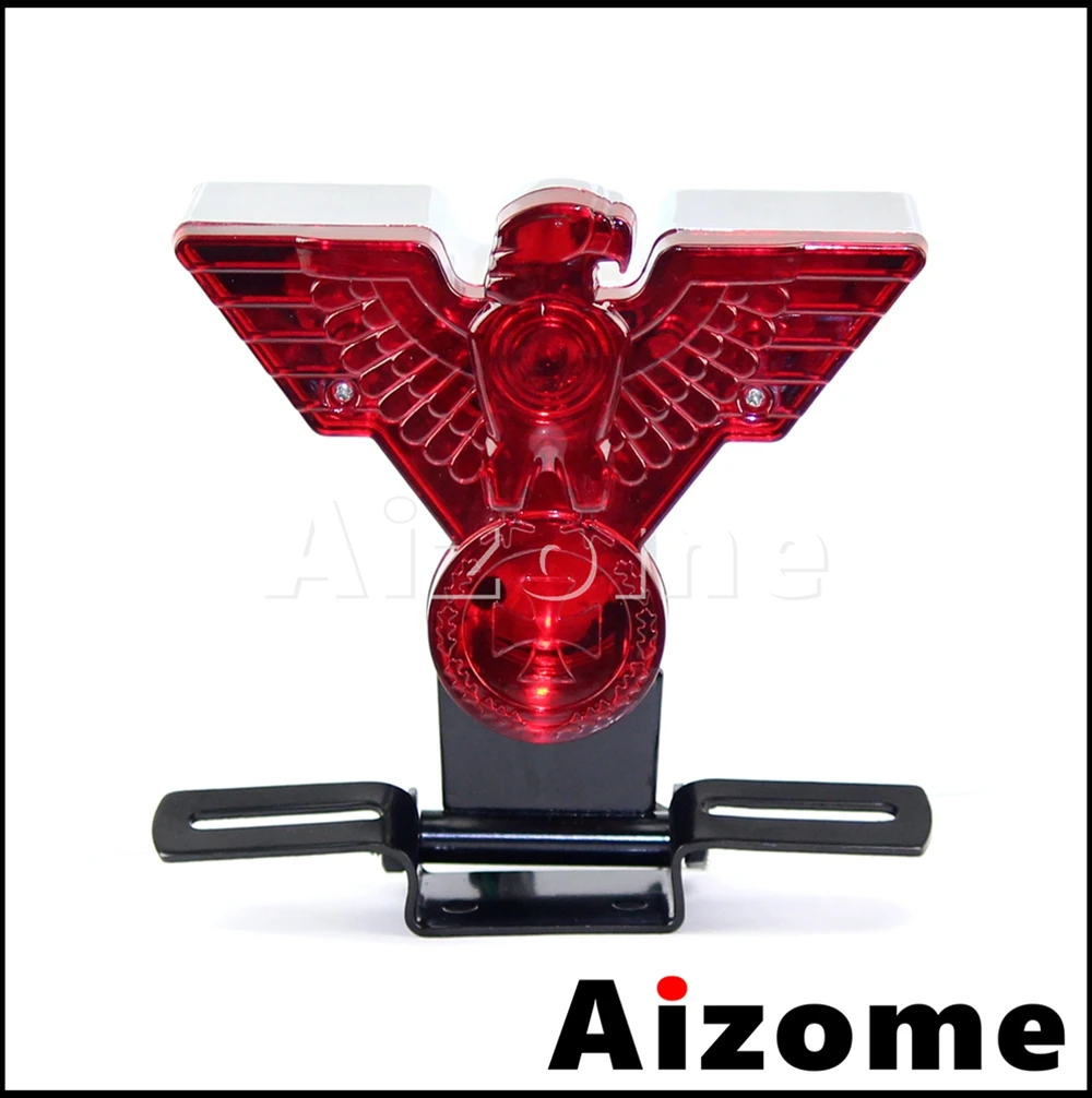 12V Motorcycle Integrated Tail Light Warbird Eagle Brake Lamp Rear Red Stop Lights For Harley Choppers Bobber Cafe Racer Custom